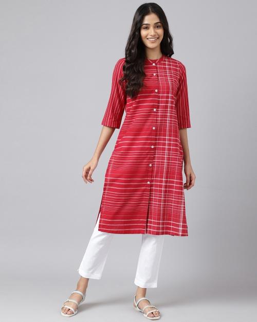 Checked Straight Kurta