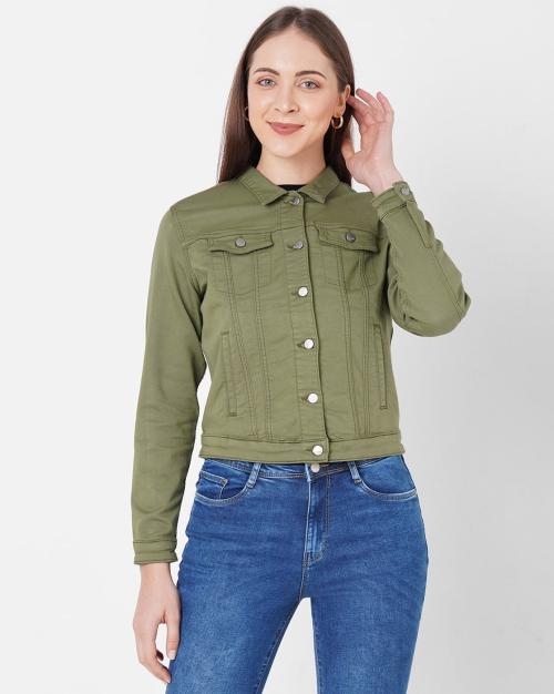 Slim Fit Denim Jacket with Slip Pockets