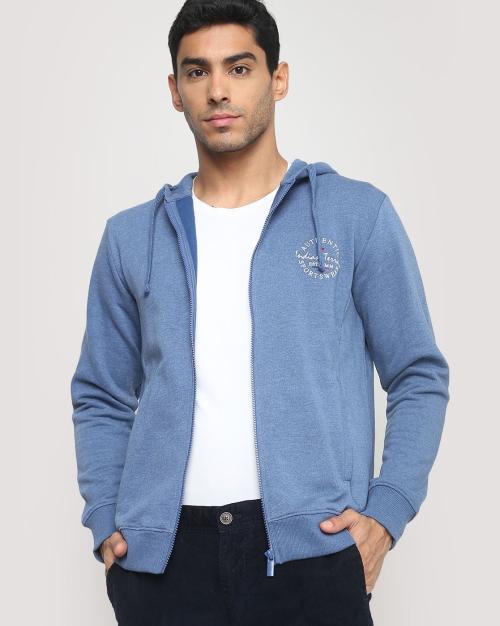 Men Zip-Front Regular Fit Hoodie
