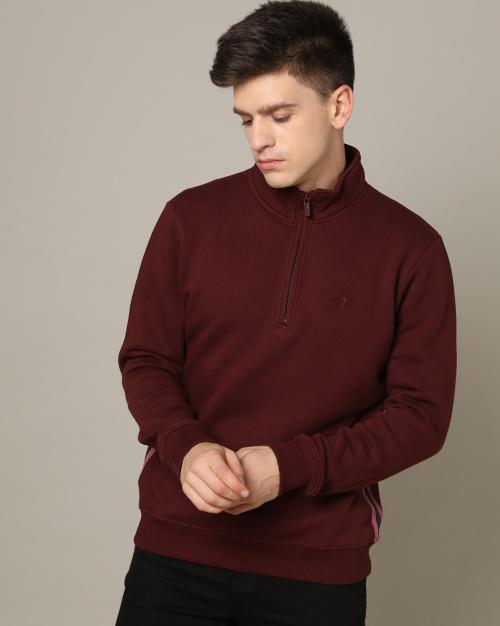 Buy Regular Fit Sweatshirt with Contrast Tapping Online at Best Prices ...