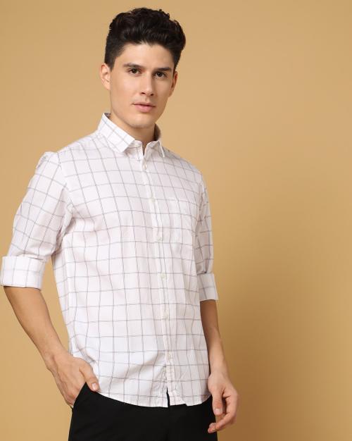 Men Checked Slim Fit Shirt