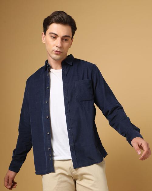 Buy Men Slim Fit Spread Collar Shirt Online at Best Prices in India