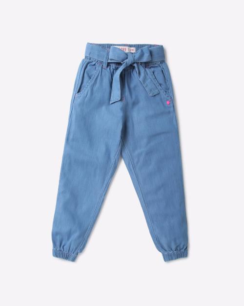 Buy Denim Jogger Pants with Drawstring Waist Online at Best Prices in