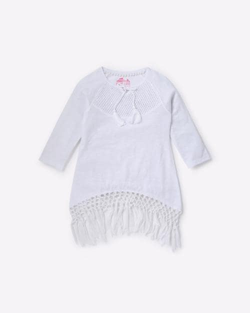 Round-Neck Top with Tassels