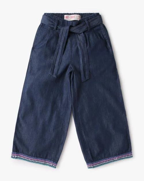 Culottes Pant with Waist-Tie Belt