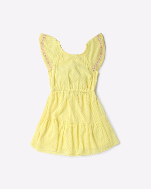 Chevron Pattern Tiered A-Line Dress