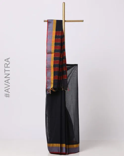 Cotton Dharwad Saree with Thread & Zari Border