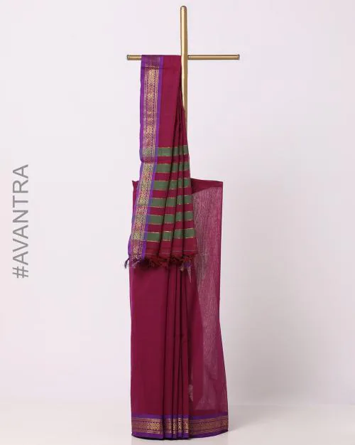 Cotton Dharwad Saree with Zari Border