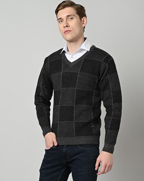 Gingham Checked Regular Fit Sweater