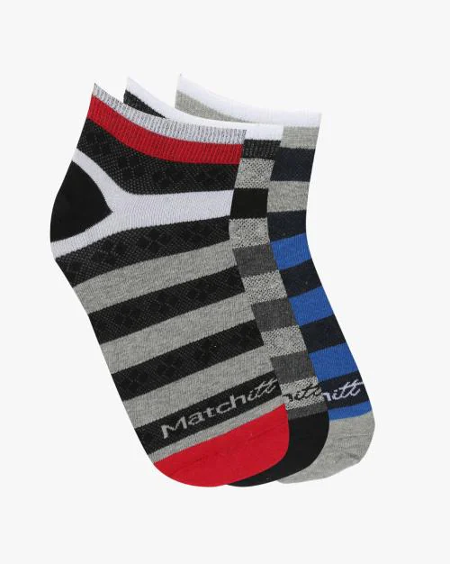 Men Pack of 3 Assorted Ankle-Length Socks
