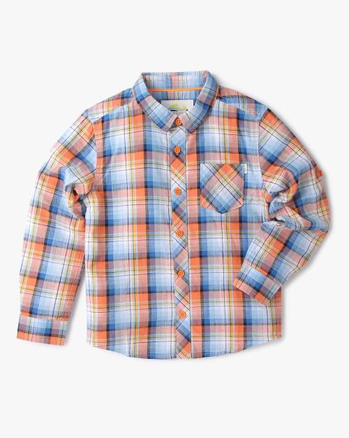 Plaid Checked Single Pocket Shirt