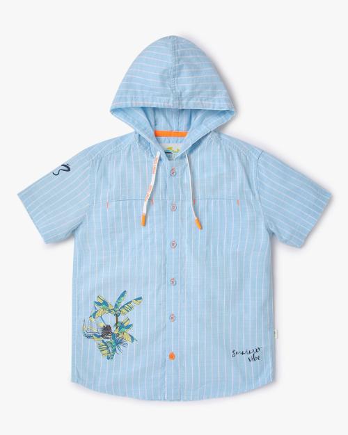 Striped Hooded Shirt