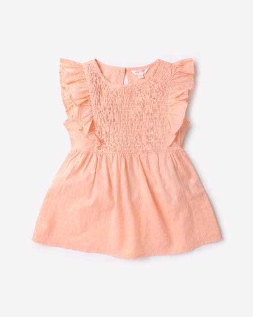 Smocked Top with Flutter Sleeves