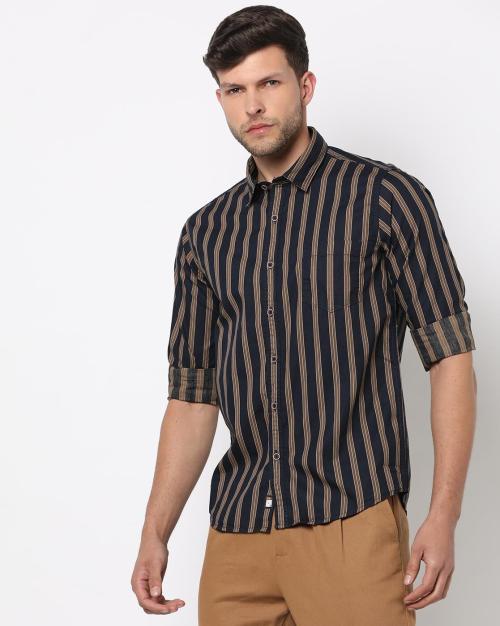 Men Striped Slim Fit Shirt