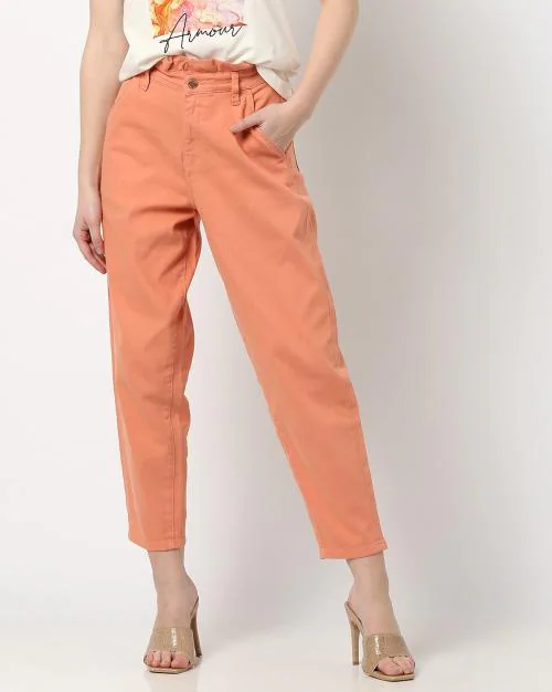 Women Paperbag Waist Jeans