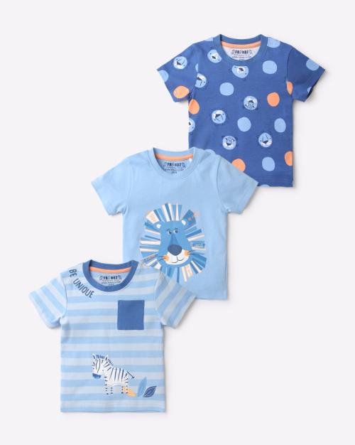 Pack of 3 Assorted Crew-Neck T-Shirts