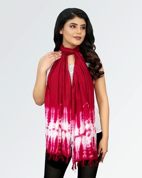 Buy Women Tie & Dye Scarf with Tassels Online at Best Prices in India
