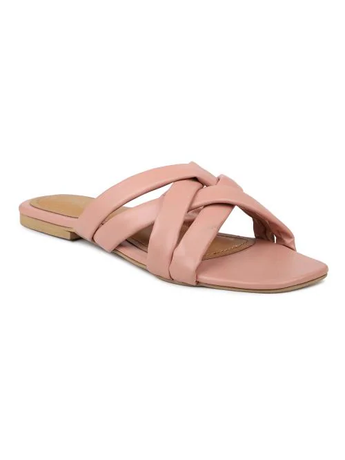 Inc.5 Women Orange Synthetic Leather Flat Sandals