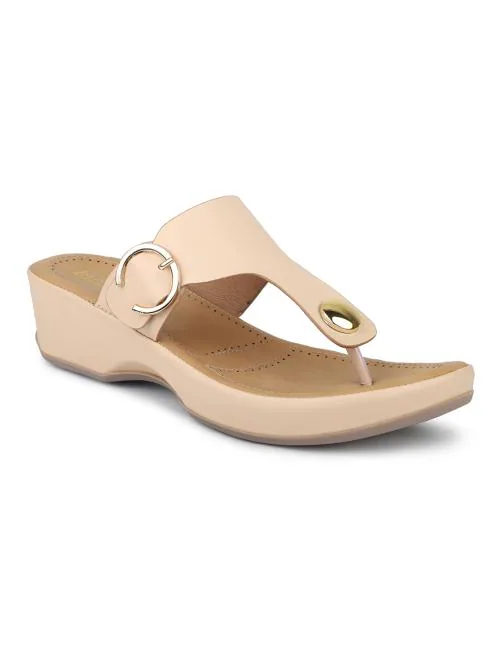Inc.5 Women Beige Synthetic Leather Heeled Sandals