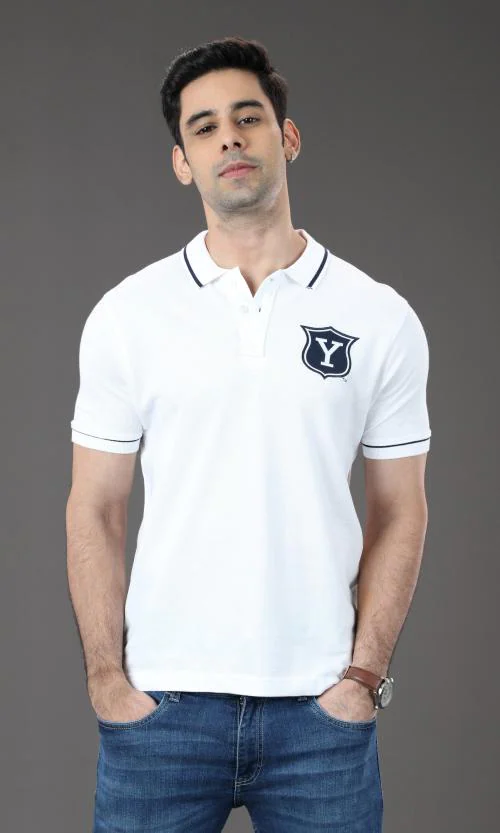 Fashion Creek | Men's Polo Tshirt | Men's Wear | Character Merchandise | Yale University | WHITE