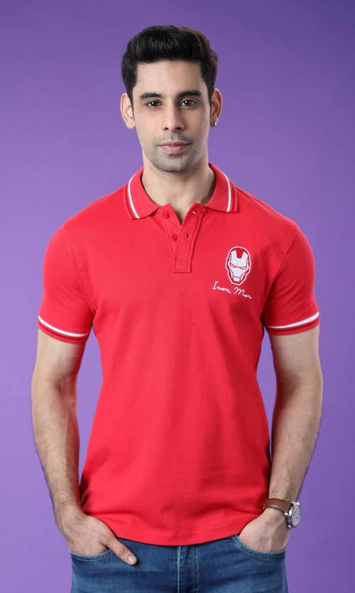 Fashion Creek | Men's Polo Tshirt | Men's Wear | Character Merchandise | Iron Man | MAROON