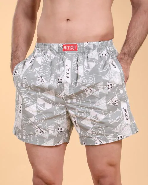 Fashion Creek | Men's Boxer | Men's Wear | Character Merchandise | Emoji | Grey