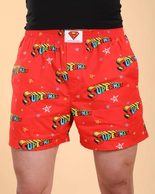 Fashion Creek | Men's Boxer | Men's Wear | Character Merchandise | Superman | Red