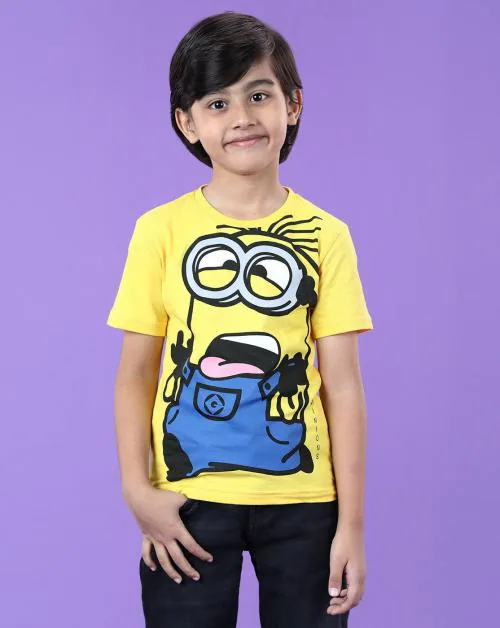 Fashion Creek | Boy's T Shirt | Kids Boy's Wear | Character Merchandise | Minions | Yellow