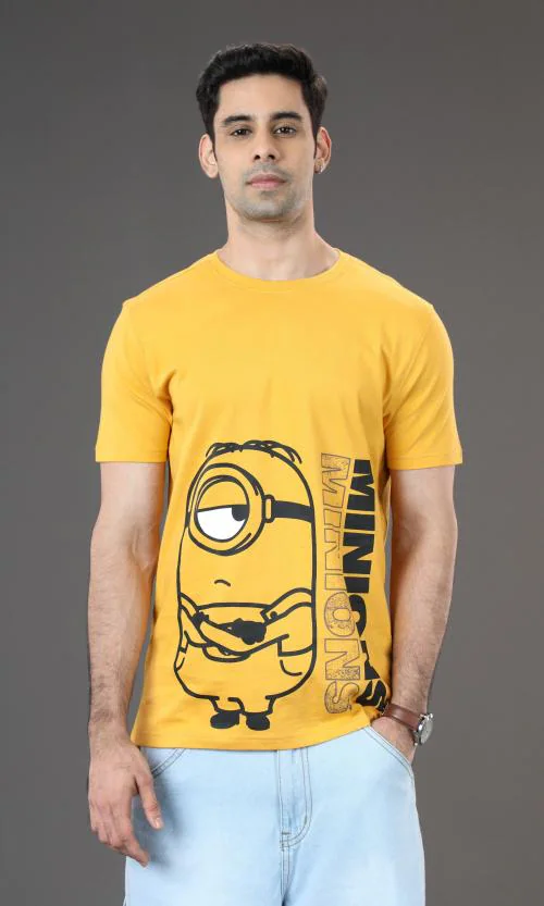 Fashion Creek | Men's Crew Neck Tshirt | Men's Wear | Character Merchandise | Minion | DARK YELLOW