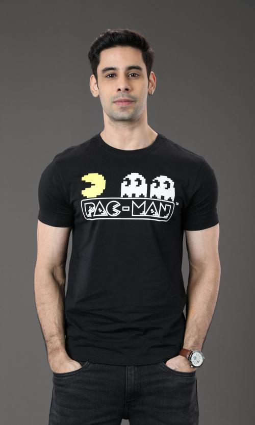 Fashion Creek | Men's Crew Neck Tshirt | Men's Wear | Character Merchandise | PacMan | BLACK
