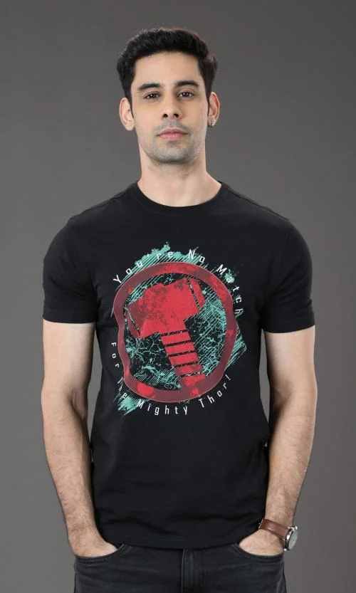 Fashion Creek | Men's Crew Neck Tshirt | Men's Wear | Character Merchandise | Thor | BLACK