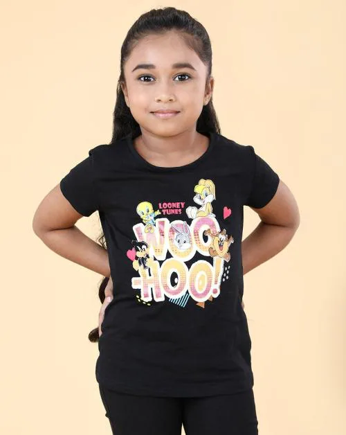 Fashion Creek | Girl's TShirt | Kids Girl's Wear | Character Merchandise | Looney Tunes | BLACK