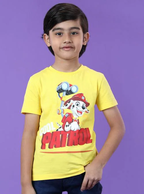 Fashion Creek | Boy's T Shirt | Kids Boy's Wear | Character Merchandise | Paw Patrol | YELLOW