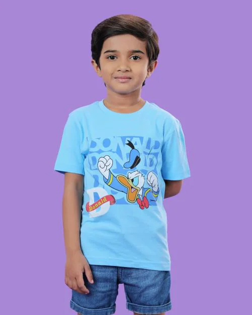 Fashion Creek | Boy's T Shirt | Kids Boy's Wear | Character Merchandise | Donald | DENIM BLUE