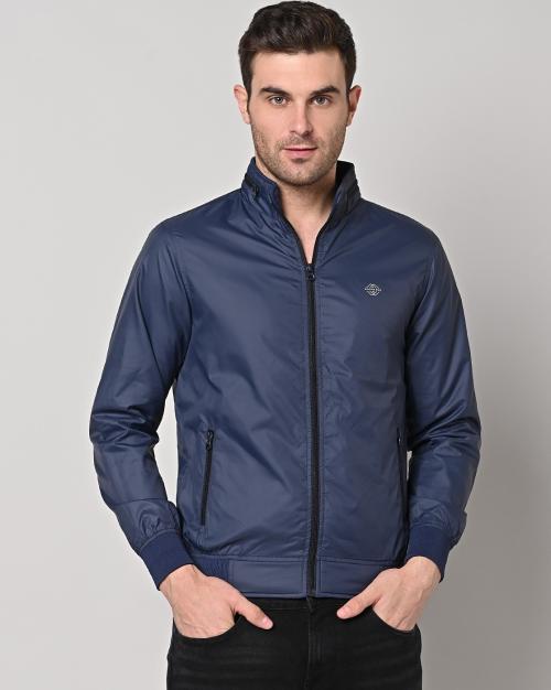 Zip-Front Jacket with Placement Logo Print