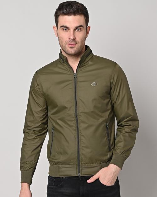 Zip-Front Jacket with Placement Logo Print