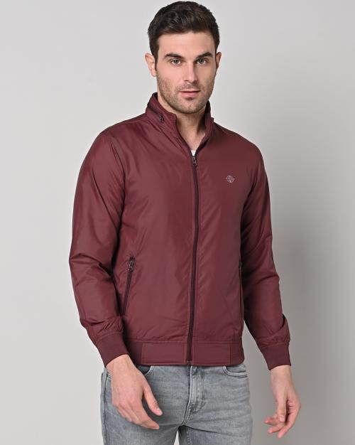 Zip-Front Jacket with Placement Logo Print