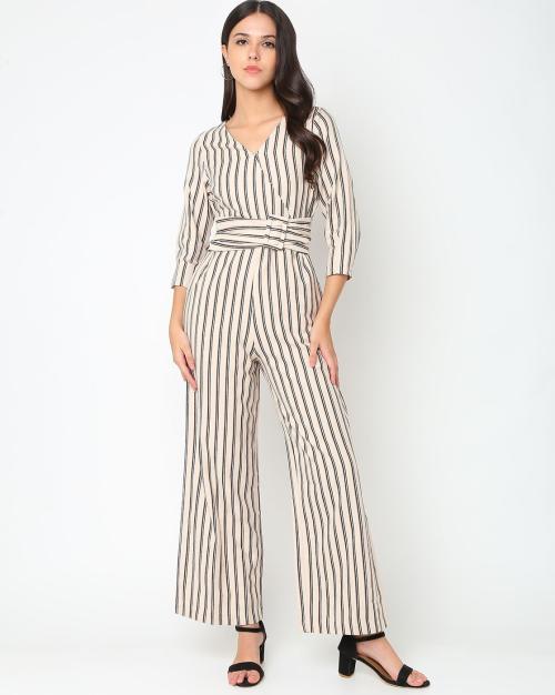 Striped Fitted Jumpsuit