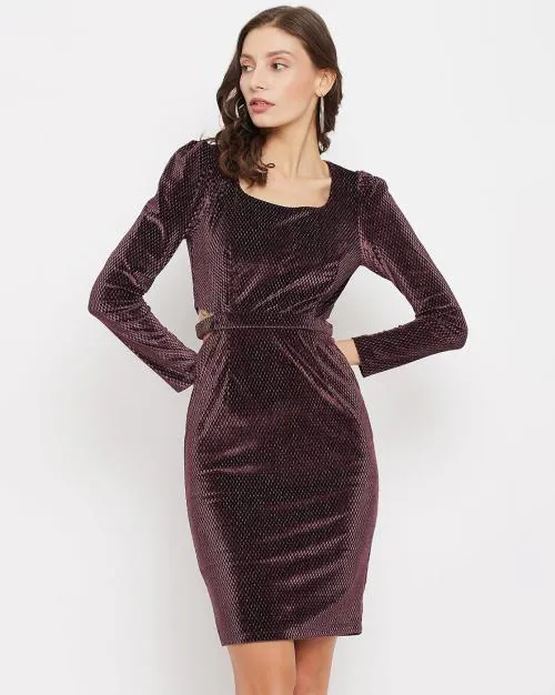 Square-Neck Bodycon Dress