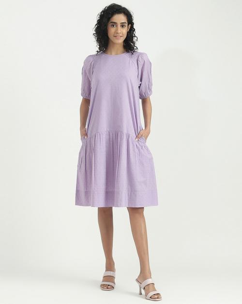 Swiss-Dot Tiered Dress