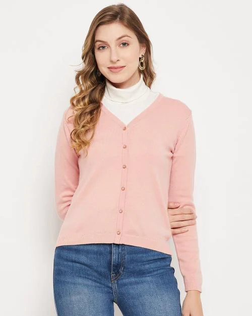 Ribbed Button-Down Cardigan