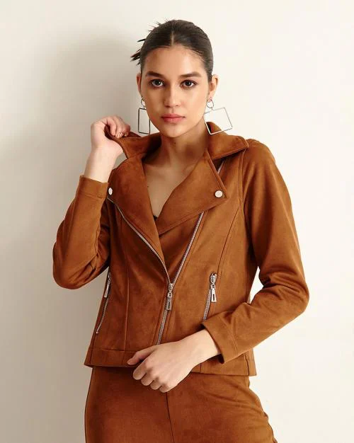 Buy ZipFront Jacket with Notched Lapel Online at Best Prices in India