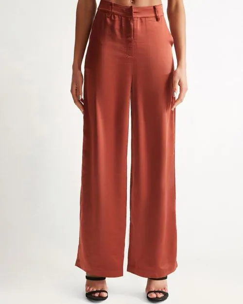 Satin Ankle-Length Trousers