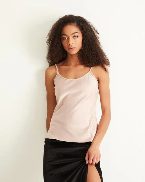 Scoop-Neck Top with Embellished Straps