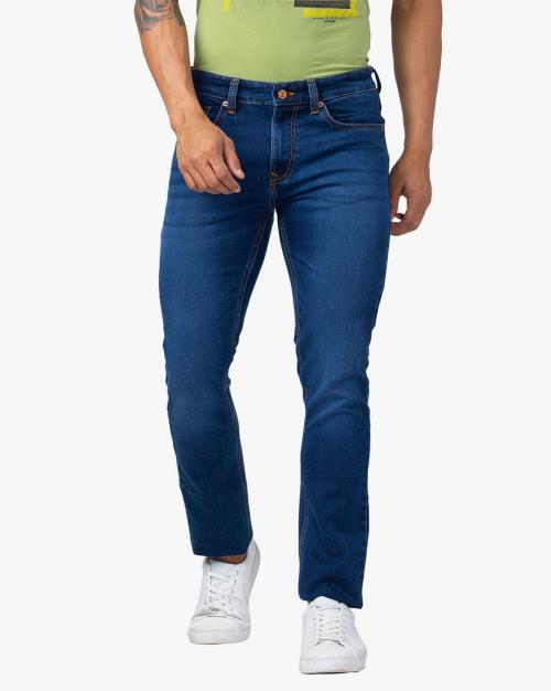 Men Light-Wash Regular Fit Jeans