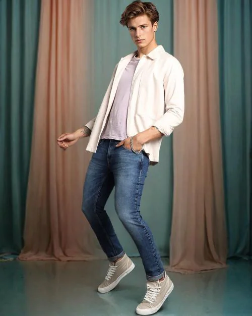 Men Mid-Wash Low-Rise Slim Fit Jeans