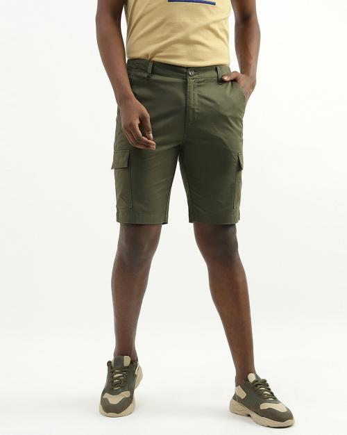 Flat-Front Shorts with Belt Loops