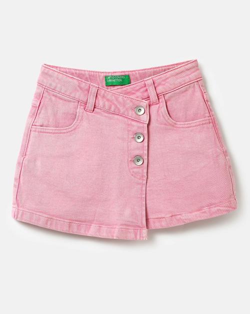 Button-Front A-Line Skirt