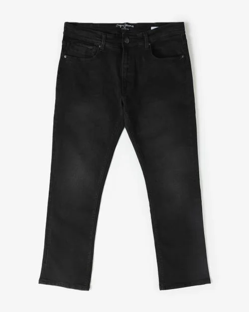 Men Cash Lightly Washed Straight Fit Jeans