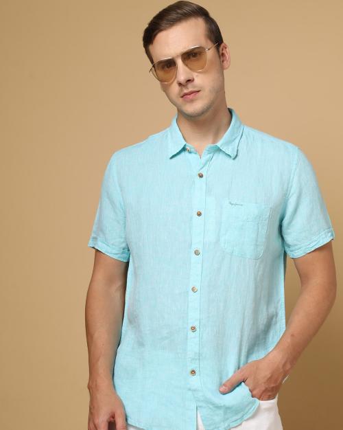 Linen Shirt with Patch Pocket